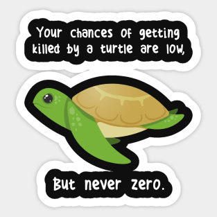 Green Sea Turtle Never Zero Sticker